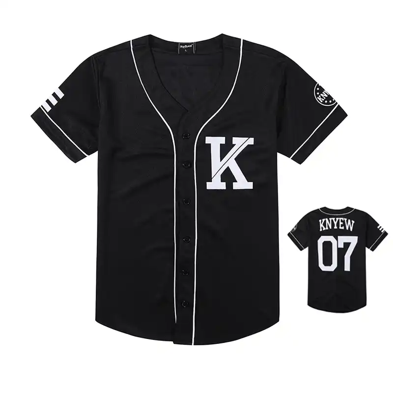 black and white pinstripe baseball jersey