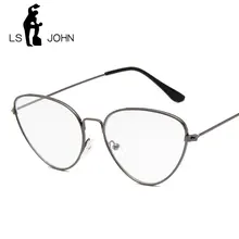 LS JOHN кошачий глаз очки оправа ультралегкие женские Близорукость Оптические простые оправы для очков брендовые дизайнерские винтажные очки