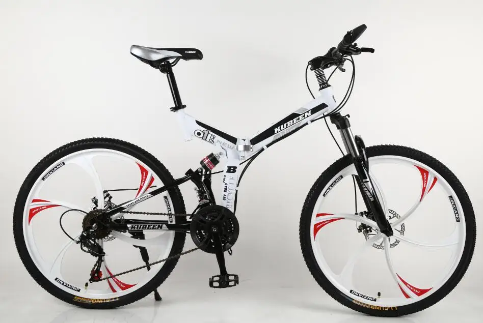 KUBEEN 26 дюймов 21 скорость интегрированное колесо горный велосипед Горные дороги - Цвет: white 6 knives wheel