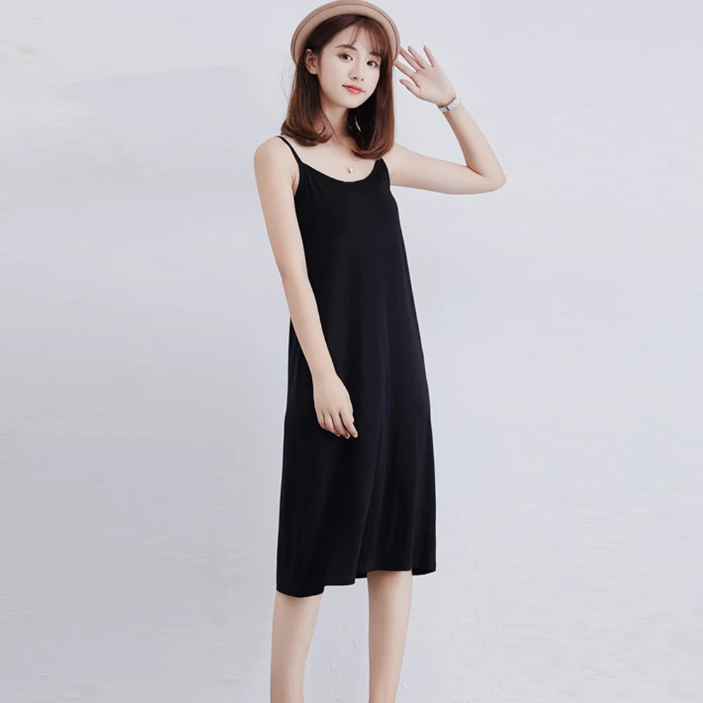 2018 summer Women's loose long vestidos Femme Black Underskirt Ladies Sexy sleeveless Ladies Underdress Female Lingerier Slip 2018 summer Women's loose long vestidos Femme Black Underskirt Ladies Sexy sleeveless Ladies Underdress Female Lingerier Slip