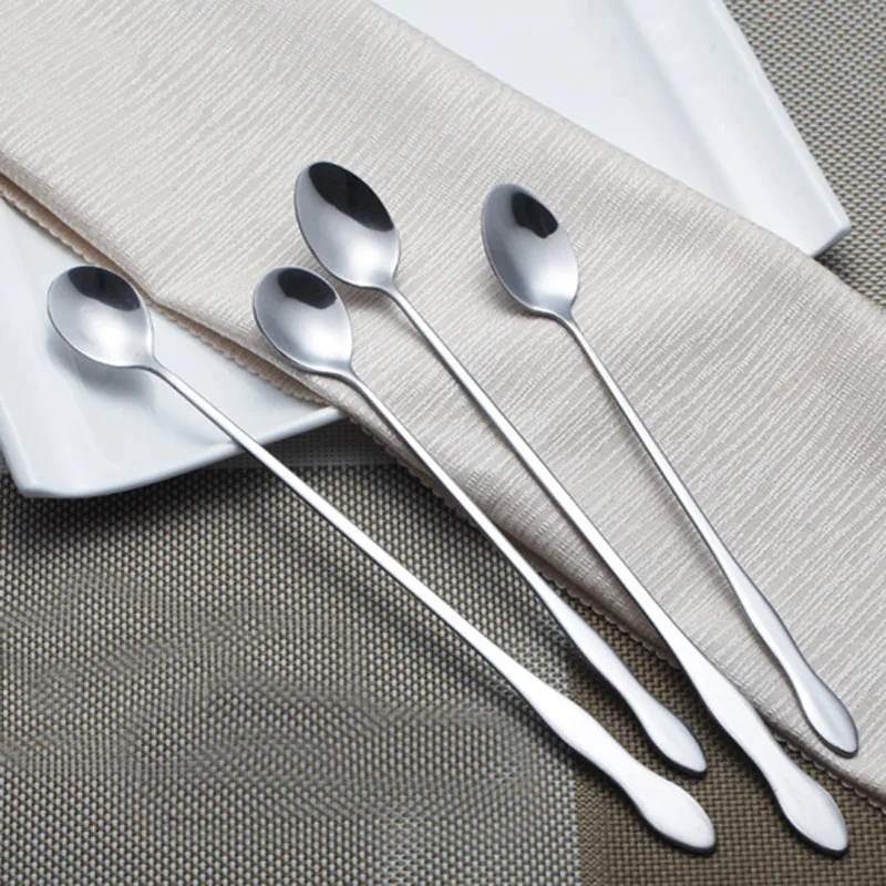 

1PC Long-handled gourd coffee spoon Tableware Stainless Steel Tea Coffee Ice Cream Spoon Dinnerware 20/26cm Dropshipping X