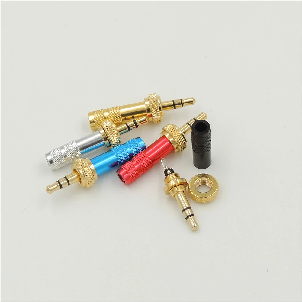 Gold 3 5mm 3 Pole Stereo Male Jack Plug Connector Solder Part For Repair Headphone Cable Audio