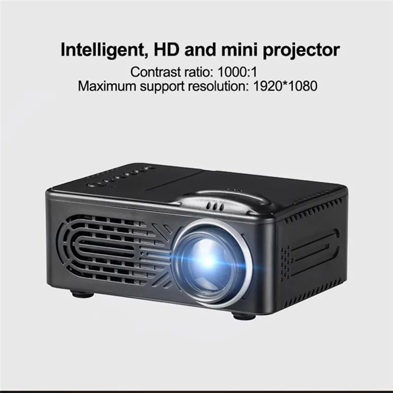

New Upgrade Smart Mini Projector Full HD 1080P Built-in Battery Home Theater Projector Accessories with Built-in Speaker 3.5mm