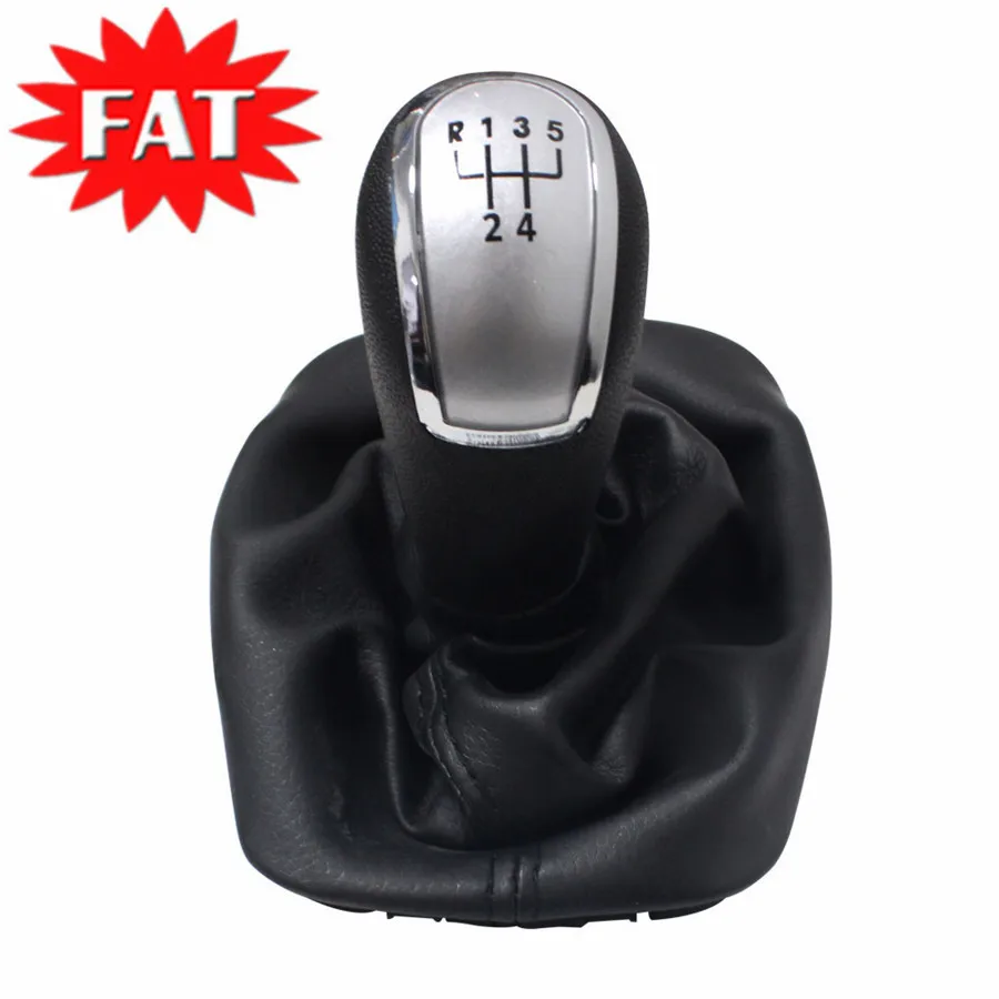 

5 Speed Car Gear Shift Knob with Giator Leather Boot For Skoda Fabia MK1 1999-2007 Silver Gear Lever Gaiter Boot 6Y0711113H