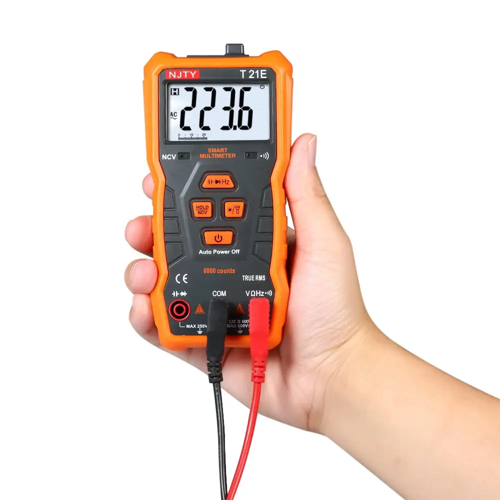 

NJTY Digital Multimeter Mini Handheld Multi-meter Voltmeter True RMS NCV DC/AC Voltage Resistance Diode Tester