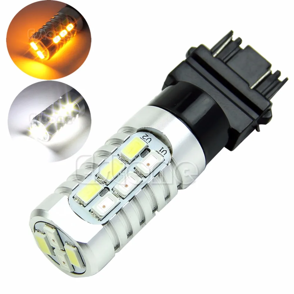 1pc 3157 50w 5630 Dual Color Switchback Yellow White Led Turn Signal