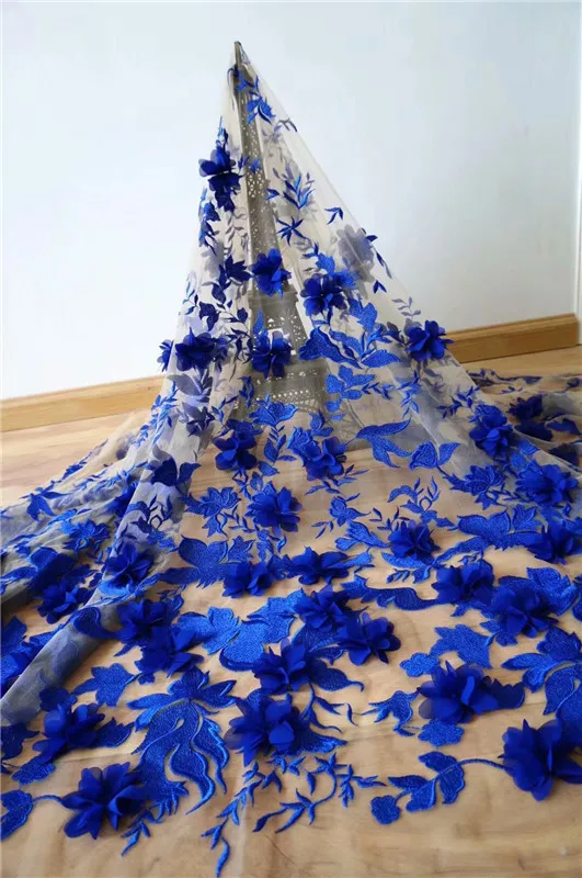 Нигерийские кружевные ткани золотые африканские королевские синие кружева ткани с 3D цветком высокое качество нигерийские кружева для свадебного платья красного цвета