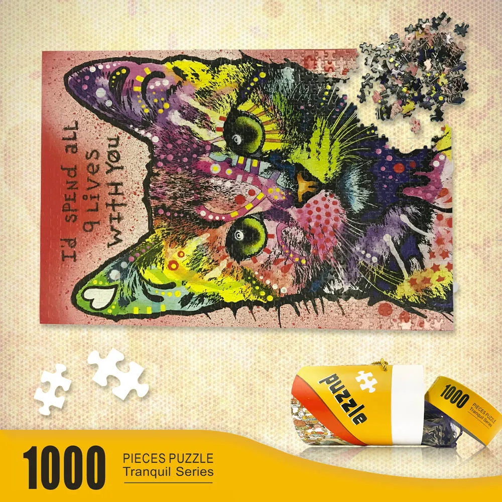 

Party Game Pure Wooden Jigsaw Puzzles 1000 Pieces for Children Kids and Adults Cats