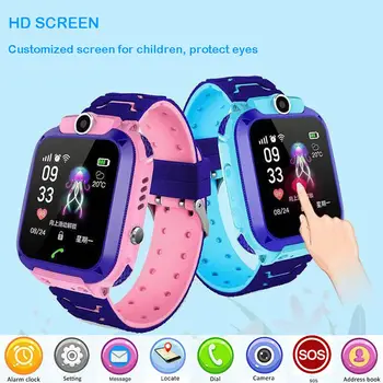 

Kids LBS Locator Tracker Smart Watch Dial GSM SOS Call Anti-lost Children Gift Waterproof Camera Boy Girl Watch Phone Voice Chat