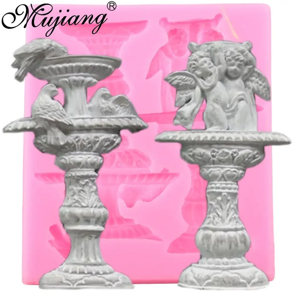 

Vintage Fountains Silicone Molds DIY Angel Birds Wedding Fondant Cake Decorating Tools Candy Fimo Clay Chocolate Gumpaste Moulds