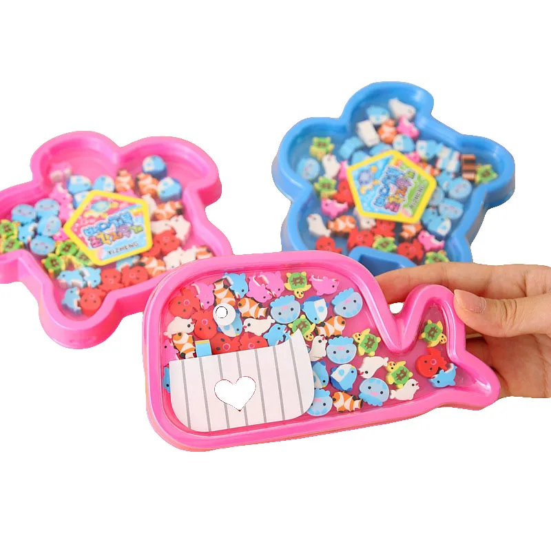 30 40pcs/Box Eraser Korea Creative Stationery Cartoon Cute Boxed Eraser