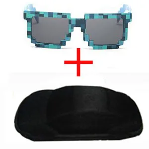 blue and black case OculOsoak очки детские мозаика От 4 до 13 лет квадратный детей Защита от солнца очки обувь для мальчиков девочек Eyewares Рождество подарок на - Цвет линз: blue and black case