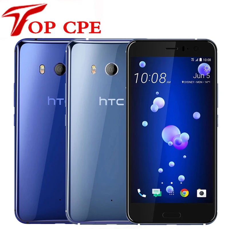 Htc U11 разблокированный GSM 3g 4G Android мобильный телефон Восьмиядерный 5," 12 МП и 16 Мп wifi gps 4 Гб ram 64 Гб rom отпечаток пальца NFC