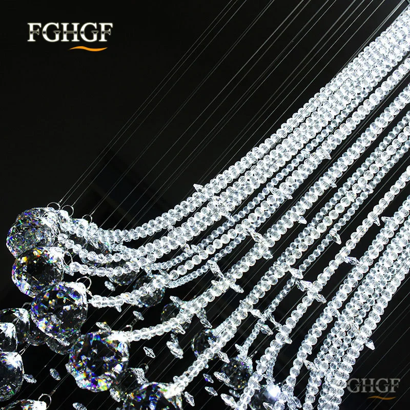 Luxury Modern Crystal Chandelier Light Lustres de Cristal Lamp Home Lighting Long Stair Lamp for Flush Mounted 100% Guarentee (2)