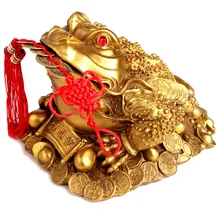 Фэн-шуй жаба деньги удача богатство китайская Золотая Лягушка Жаба монета украшение дома и офиса Настольные Украшения счастливые подарки