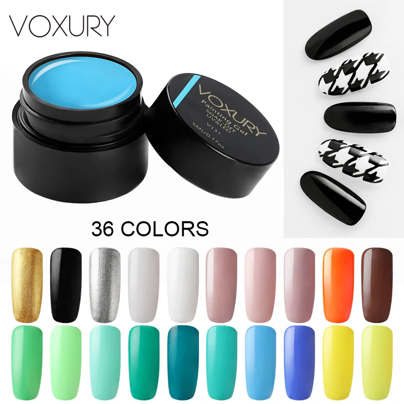 VOXURY Nail Art Gel Polish Painting Gel 36 Colors Hybrid Nails UV LED Design Soak Off All For