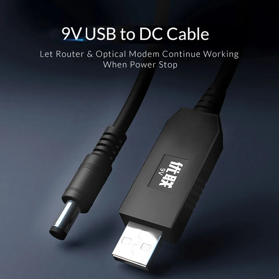 Unnlink 1 м DC 5 В до 9 в 0 8 1A USB 5*2 мм кабель повышающий преобразователь повышающее
