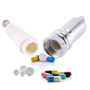 

1PC Creative Spark Plug Pill Box Secret Stash Diversion Safe Hidden Compartment Herb Medicine Storage Case