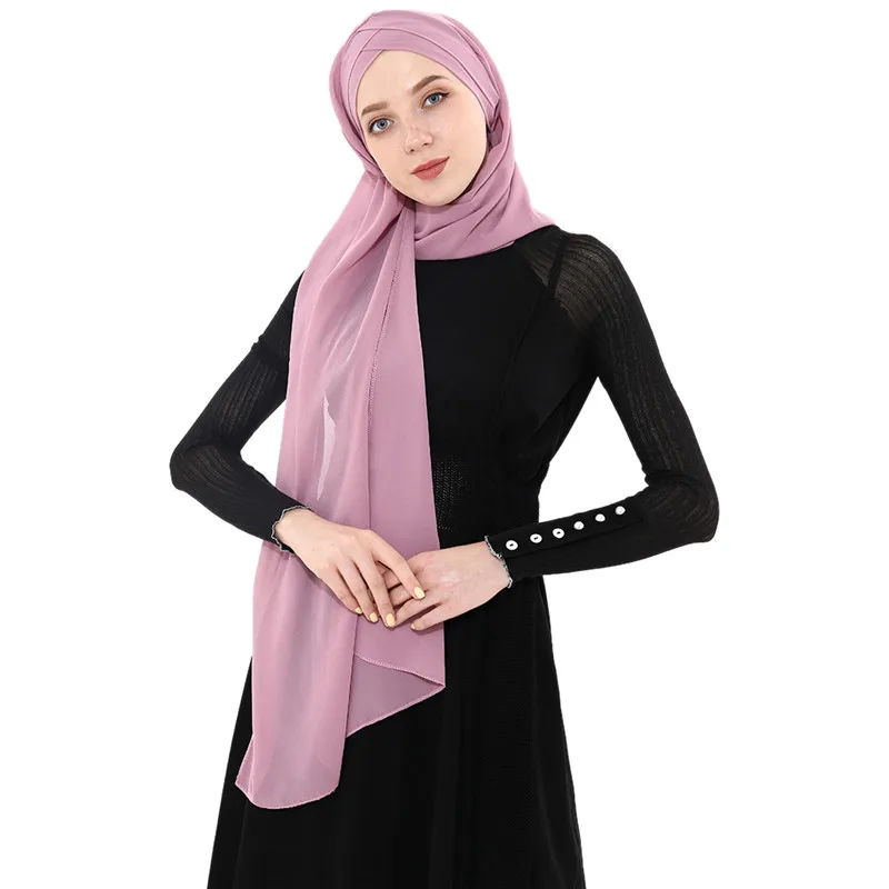 Женский элегантный скромный мусульманский исламский шарф Рамадан мягкий легкий трикотаж хиджаб длинный головной платок легко готов носить