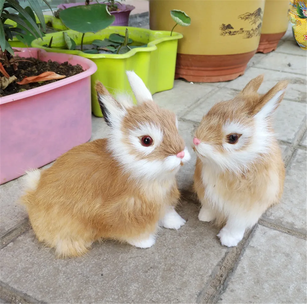 Fancytrader Simulation Animals Fox Dog Bunny Toy Made of Polyethylene and Furs Realistic Mini Doll Decoration Props 15cm11
