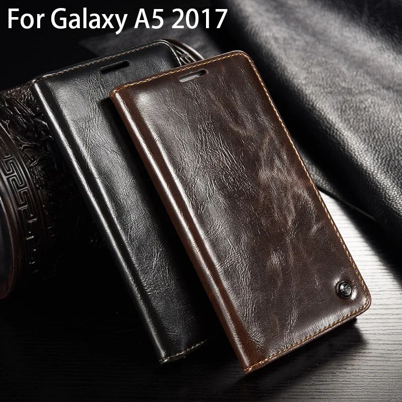 Cover Wallet Genuine Leather Phone Case For Samsung A5 2017 Luxury Flip Case Cover For Samsung Galaxy A5 2017 sm-A520f A520