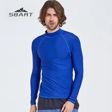 SBART Мужская рубашка для плавания с длинным рукавом, Однотонная синяя Защита от УФ-лучей, плюс размер, мужской спортивный топ гидрокуртки для сёрфинга