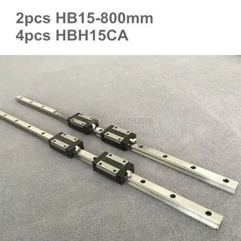 

HGR 2 pcs linear guide HB15 800mm Linear rail and 4 pcs HBH15CA linear bearing blocks for CNC parts