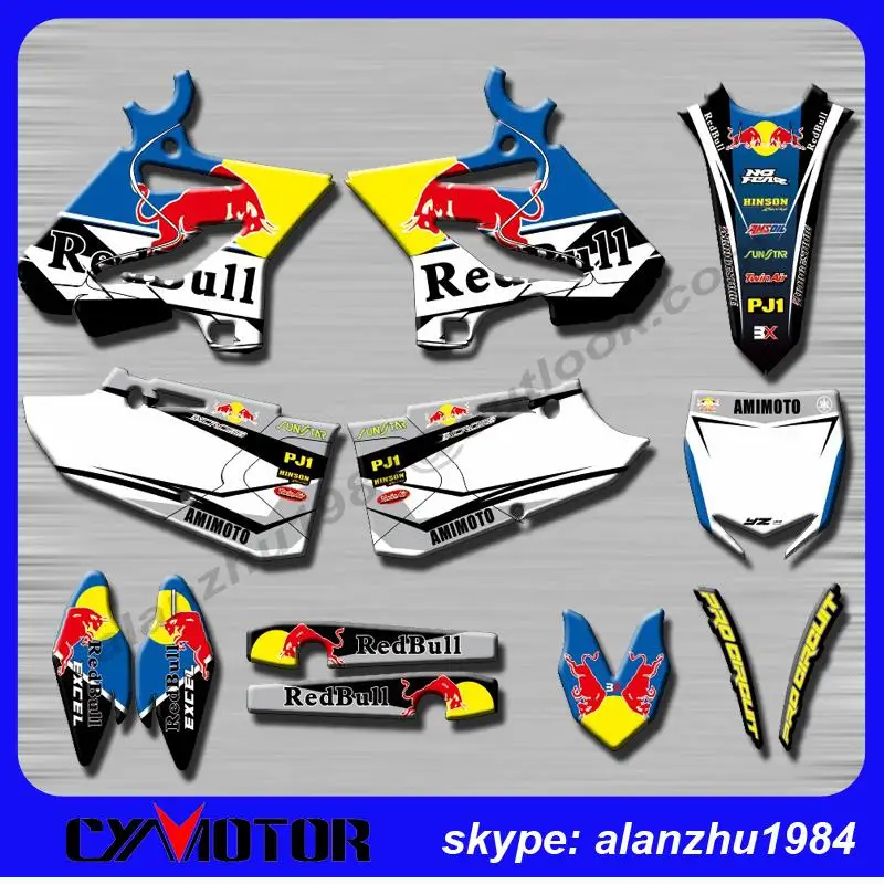 

HIGH PERFORMANCE RED YZ125 YZ250 YZ250X 2015 2016 3M BULL 88 TEAM GRAPHICS DECALS STICKERS KITS  RACING OFF ROAD MOTORCYCLE