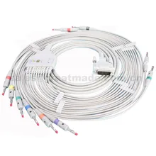 Compatible schiller AHA DB15M> Banana 4.0 one piece 10 lead EKG cable use for 11pin ge eagle solar dash tram datex ohmed ecg machine the 416035 001 cable ekg 10 lead the aha snap leadwires set