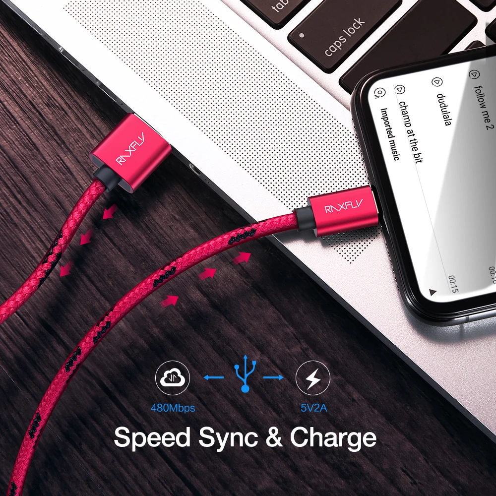RAXFLY Lightning/USB кабель для iPhone XS Max XR синхронизации данных зарядный провод шнур X 8 7 Plus 6