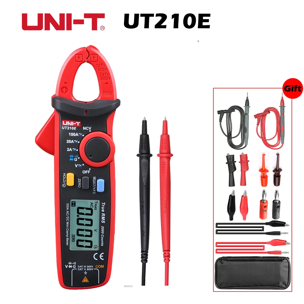 

UT210E Clamp Meters True RMS Auto Range AC/DC Current Voltage VFC Capacitance Non Contact Digital Multimeter Diode