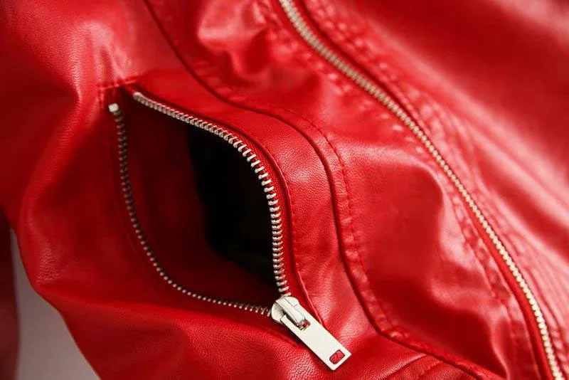 Серый меховой воротник на молнии из искусственной кожи женские куртки с отворотом Тонкий черный синий красный цвет модное женское пальто