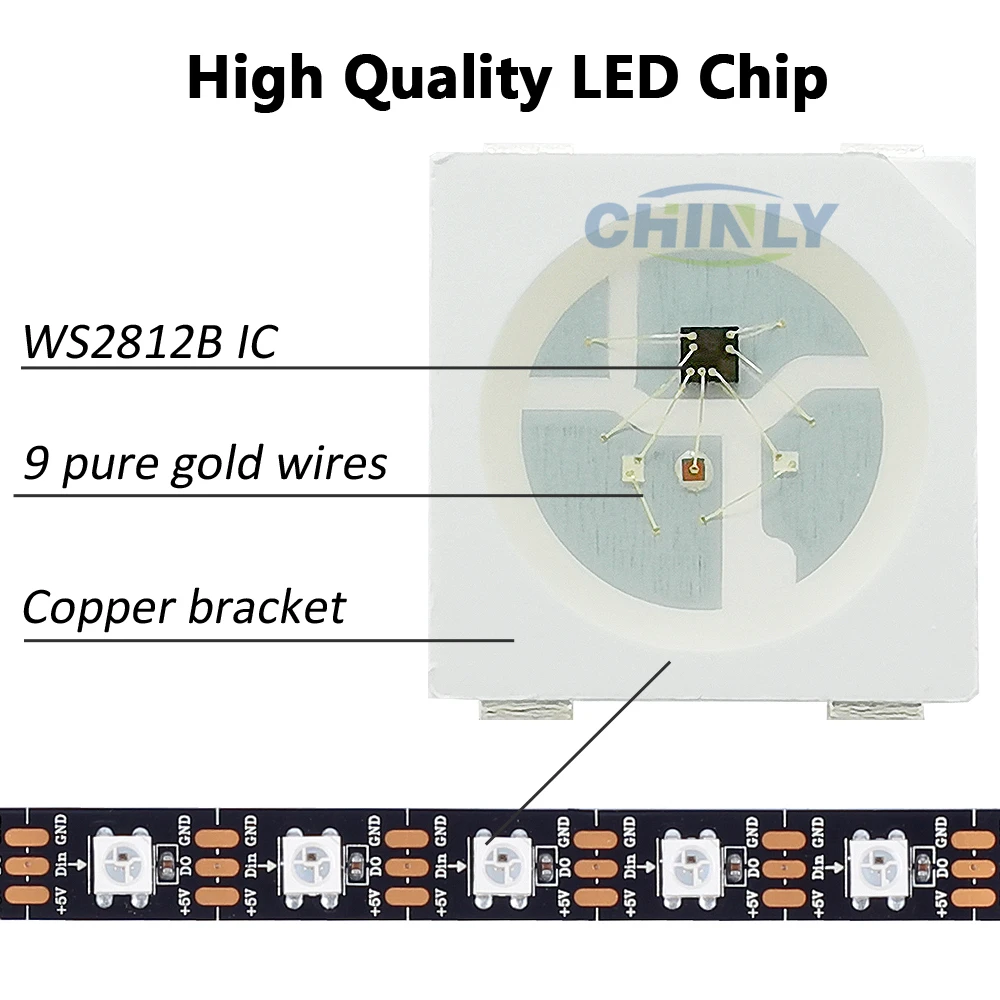 DC5V 1m/4m/5m WS2812B Smart led pixel strip,Black/White PCB,30/60/144 leds/m WS2812 IC;WS2812B/M 30/60/144 pixels,IP30/IP65/IP67