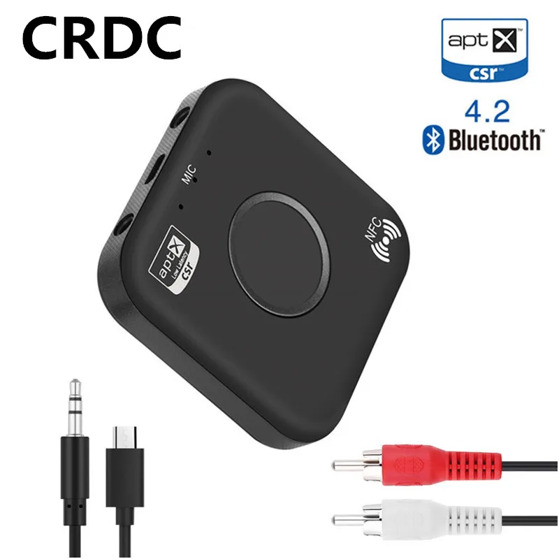 Bluetooth 4,2 приемник APTX LL NFC HIFI 3,5 мм AUX Jack/RCA Apt-x Bt стерео беспроводной аудио адаптер микрофон для автомобильных наушников динамик