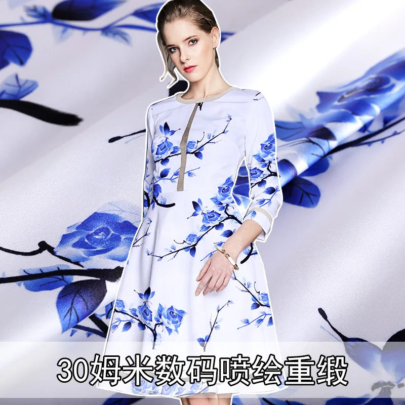 

114cm heavy silk fabric 30mm silk heavy satin fabric smooth cheongsam suit chinese silk fabric material wholesale silk cloth