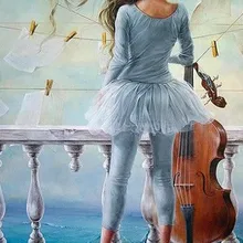 Женщина, играющая в Виолончель, ручная роспись, креативная цифровая картина маслом, 24 цвета, пигментная кисть, сделай сам, живопись по номеру