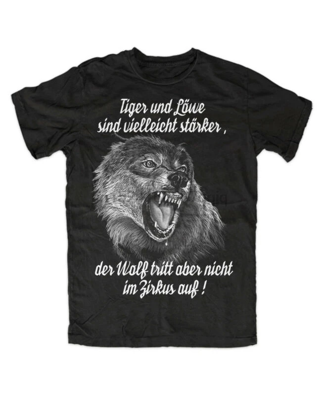 Футболка с волком премиум-класса Walhalla Berserker Wikinger Viking Zirkus Lwe Tiger | Мужская одежда