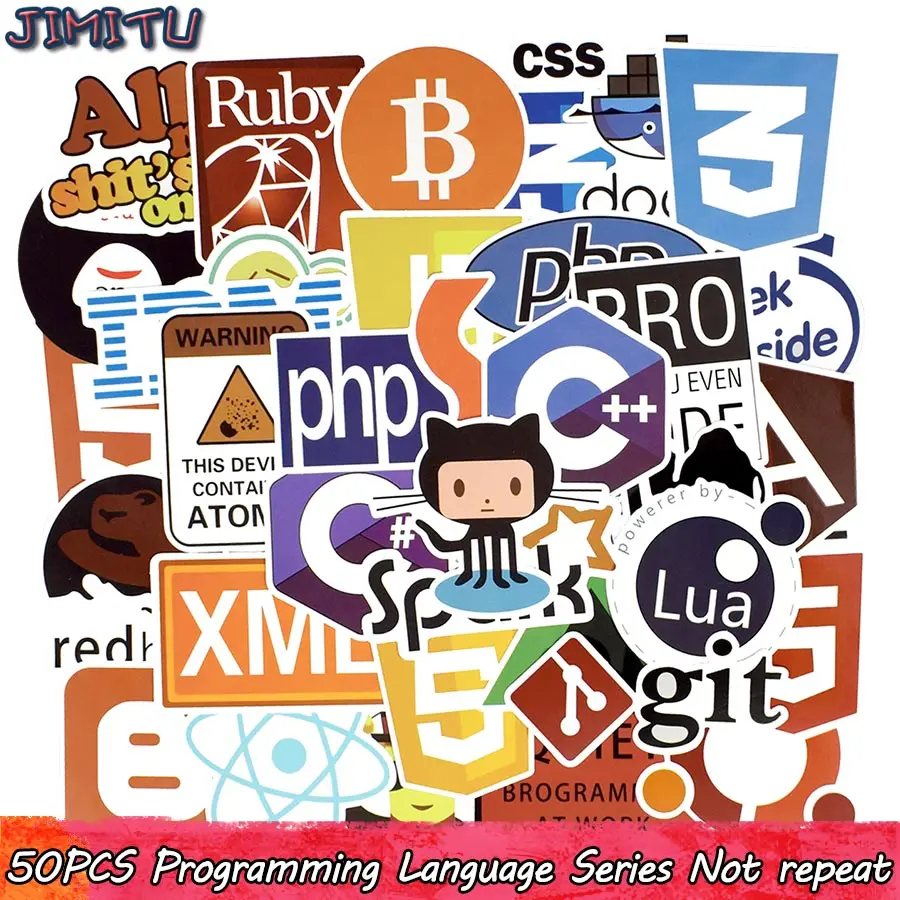 50 шт. языковая наклейка для программирования Java html-приложение программное обеспечение Наклейка s для гика DIY ноутбук Macbook компьютер телефон PS4 - Цвет: As the picture