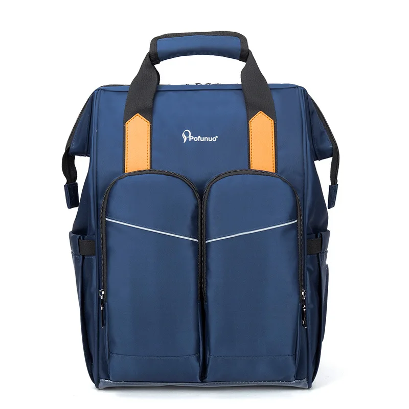 

POFUNUO Baby Diaper Bag With USB Interface Large Capacity Waterproof Nappy Bag Organizer Kits Stroller Backpack Travel Handbag