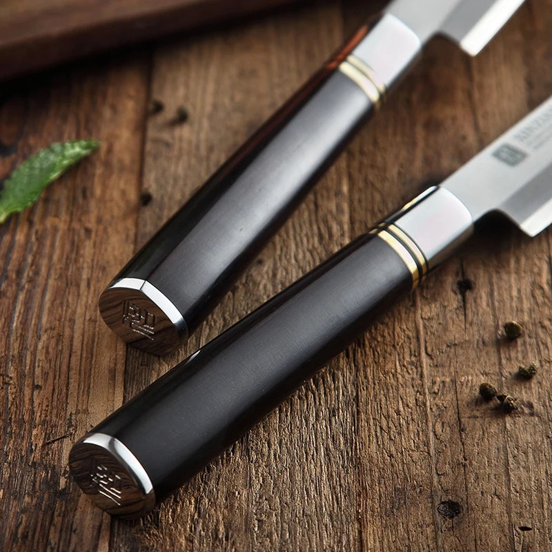 XINZUO 240/270/300 мм нож gyuto X5Cr15MoV Нержавеющая сталь японский нож для филеровки с круглым открытым носком; Кухня ножей черное дерево ручка подарочная коробка