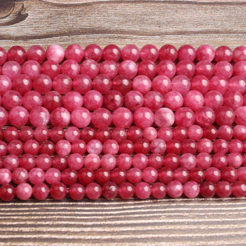 

LanLi natural jewelry 6/8mm rose red jades loose Beads DIY men and women Bracelet Necklace anklet Accessories