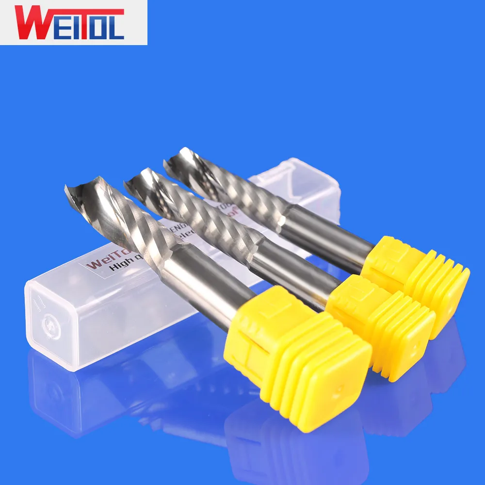 WeiTol 1 шт. 8 мм 10 12 одна канавка Спиральные Биты CNC акриловые режущие инструменты