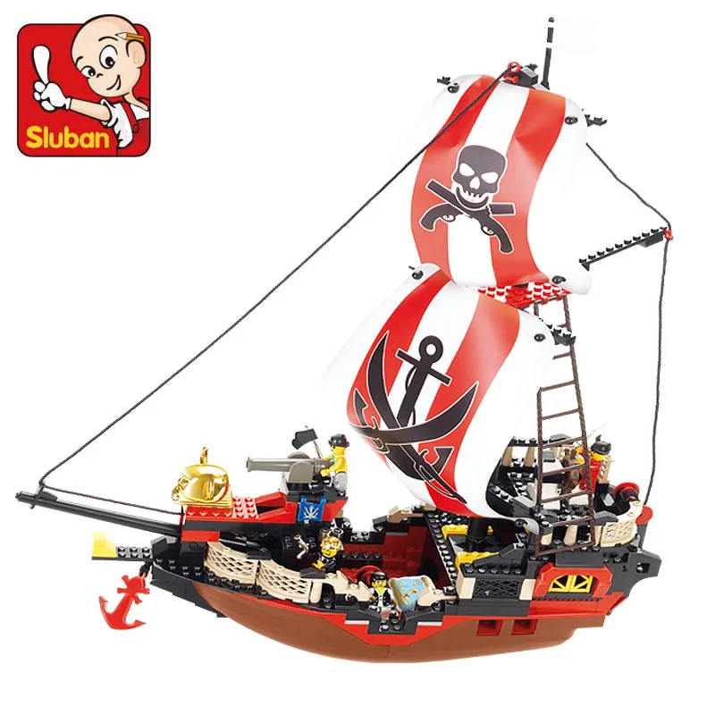 

Sluban 379pcs Pirates Queen Anne's Revenge Ship Caribbean Constructor Model Kit Blocks Compatible with other blocks