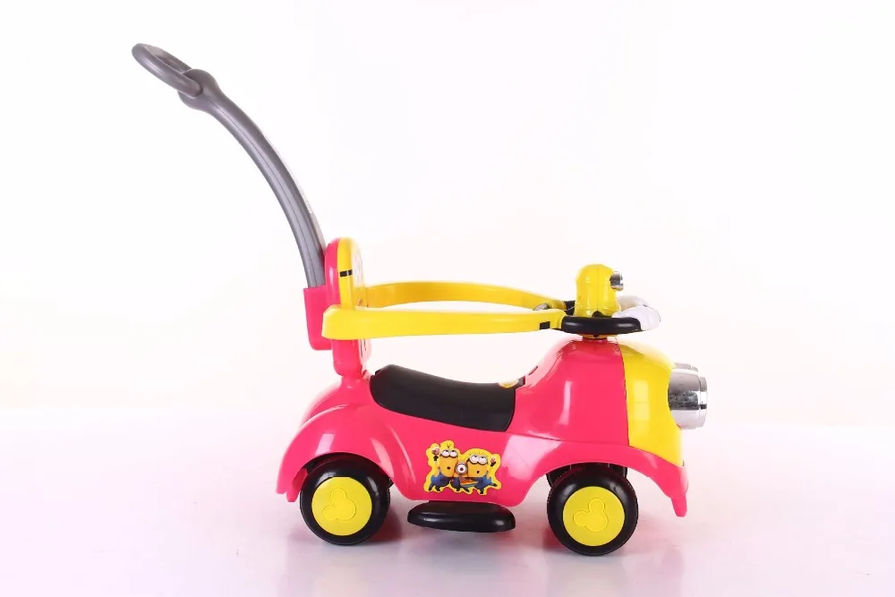 Детская тележка витая машина йо автомобиль с музыкой от 1 до 3 лет детский четырехколесный скутер с нажимом с ограждением