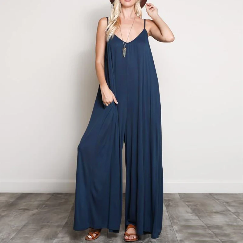 ZANZEA 2020 Summer Rompers Women Jumpsuits Sexy V Neck Long Playsuits Casual Loose Overalls Wide Leg Mono Bodysuit Plus Size ZANZEA 2020 Summer Rompers Women Jumpsuits Sexy V Neck Long Playsuits Casual Loose Overalls Wide Leg Mono Bodysuit Plus Size