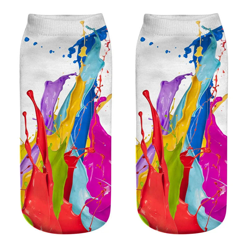 3 пары 3D печати Для женщин носки Повседневное хлопок Веселые красочные Дизайн носки Новинка Симпатичные Kawaii Носки женские Meias Лидер продаж