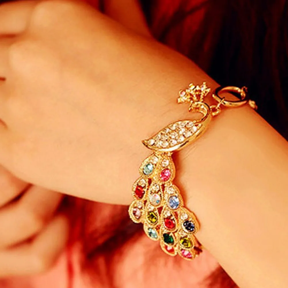New Alloy Colorful Peacock Bracelet Anklets Bracelet Women Lady Jewelry