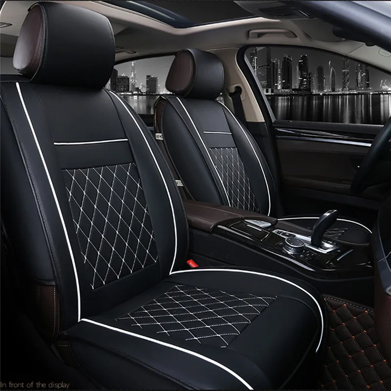 1 шт., универсальный автомобильный протектор переднего сиденья автомобиля, чехол для автомобильного сиденья, дышащий коврик из искусственной кожи, подушка, защита XNC - Название цвета: Черный