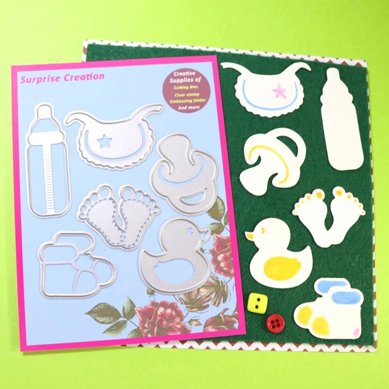 Cutting dies 6 Piece Baby things Scrapbook DIY Craft Metal Stencilin