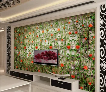 

custom wall mural Modern art painting high quality mural wallpaper Retro flower garden Wall Panel Wallpaper